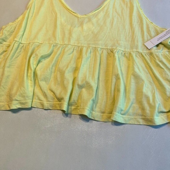 Abound Womens Cropped Tank Top Peplum Waist Raw HemYellow Size‎ XL - Picture 6 of 10